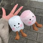Jellycat Amuseables Pair Of Marshmallows Bag Charm Keychain Plush Pink White Nwt