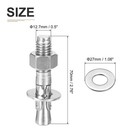 5 Pcs 304 Stainless Steel Wedge Anchor Zinc Plated Concrete Bolt 1 2x23 4 Inch