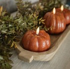 3  Orange 3d Flame Pumpkin Candle Ragon House Fall Thanksgiving Spring Farms