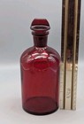Vintage Pyrex Ruby Red Apothecary Bottle With Original Stopper 9 5  Tall