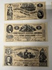 Lot Of 6 1862 Confederate Money Set Facsimile Reproduction Paper Money
