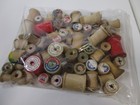 Lot Of 60 Vtg Empty Wooden Sewing Thread Spools Various Brands sizes See Pics