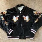 Okinawa Sukajan Reversible Souvenir Jacket Map Embroidered Size M Vintage  Japan