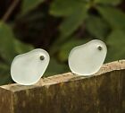 Free Form Curved Pendant Beads  Aqua W matte Finish  26x18mm  2pcs