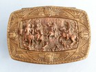 Antique Brass Box France French King Hunting Scene 