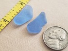 Genuine Beach Sea Glass Surf Tumbled Cornflower Light Blue Medium Frosted T1