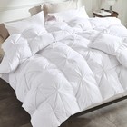 Pinch Pleat Goose Down Feather Fiber Comforter California King Size  Ultra So   