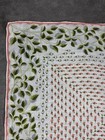 Vtg Floral Handkerchief Pink   White Roses Flowers 15    X 15    Hanky