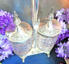 Pickle Castor Silver Plate Frame  Meriden B Double Eapg Jars Antique Victorian