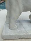 Antique Hand Carved White Marble Elephant Sculpture On Marble Base