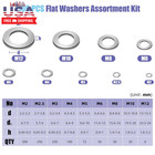 1100 Pcs Flat Washers Assortment Kit  304 Stainless Steel Metric Washers Set M2