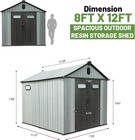 Domi 8 x12  Outdoor Resin Storage Shed plastic Garden Shed W lockable Door 