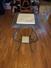 Vintage 19th Century  Brass Pedestal Fern Plant Marble Top Stand Victorian Art