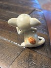 Bone China Mouse Figurine Blue Eyes Collectible Vtg 1960 With Label