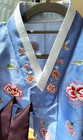 L  Traditional Korean Hanbok Dress Silk Top-sky Blue Top  Peony Hand-embroidery
