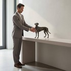 Antique Bronze Hound Statue Light Luxury Accent Resin Great Dane Sculpture