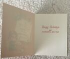Unused Christmas Girl Artist Art Smile Language Vtg Greeting Card 1950s 1960s