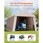 Uimoso Portable Outdoor Storage Shed 10x15 Ft Waterproof Canopy Tent Garage