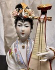 Vintage Asian Chinese Geisha Figurine  Porcelain  Hand Painting  12 Inch