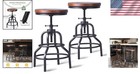 Crafted Vintage Industrial Bar Stool - Height Adjustable   Swiveling Comfort