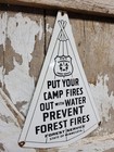 Vintage Minnesota Forest Service Porcelain Sign Smokey Bear Park Campfire Ranger