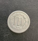 1865 Civil War Three Cent Nickel Piece 3c Circulated