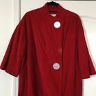 Vintage Red Velveteen Coat 3 4 Sleeve