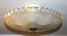 Antique 16  Frosted Glass  Shade Flush Mount Original Ceiling Light Fixture