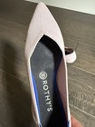 Rothy s Women s Pointed Toe Slip-on Ballet Flats Pink With Blue Trim