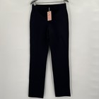 Quince Women s Black Ultra-stretch Ponte Pants Straight Leg M Regular 30  Career