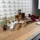 Vintage Dollhouse Furniture Lot Miniature Piano Bed Chairs Cabinets 30  Pieces