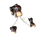 Vintage Bloodhound Momma Dog Chained Puppies Bone Atlas Japan Bassett Mcm Kitsch