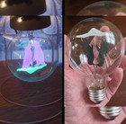 Penguin Pair Light Bulb Vintage Aerolux Purple   Green Neon Glow Tested - Rare