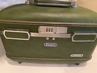Vtg  1970s Escort  American Luggage Vanity Train Case Avocado Green-read Below