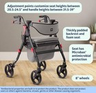 Medline Premium Empower Mobility Rollator Walker W seat  8  Wheels - Black gray