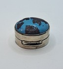 800 Silver And Turquoise Pill Box