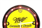 Vintage Miller Genuine Draft Light Beer Clock W  Light 17  Mgd   Works Great  