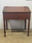 Antique Red Wash Paint Sheraton Shop Keeper Cabinet Desk Slant 1820 Country Folk