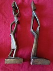 Hand-carved African Wood Figurines     10  Tribal Folk Art Sculpture Of 2 People 