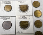 Lot Of  17  Vintage Parking Tokens Various Locations