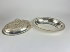 Vintage Sterling Silver Stieff Rose Hand-chased Vegetable Dish   Cover - 12 25 