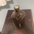 Vintage Antique 1800s Tall Square Amber Glass Veronica Mineral Water Bottle
