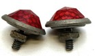 New Old Stock 2 Antique Motorcycle Bicycle Red 1  Reflectors License Plate  26