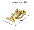 Brass Shark Animal Statue Small Sculpture Tabletop Figurine Decor Gifts