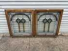 Pair Of 1920 s Chicago Bungalow Style Stained Leaded Glass Windows 34 x28 