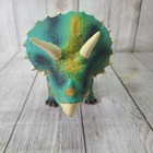 Toysmith Epic Dinosaur Soft Vinyl Triceratops Figure Toy Green 19 