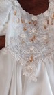 Handmade Girls White   Gold Lace Dress W  Bow  Size S  Communion flower Girl