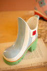 Set Of 2 Colorful Ceramic Rubber Boot Vases Amazing Addition To Your Home Decor