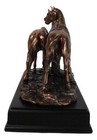 Large 15  Western Equine Beauty Three Horses Bronze Electroplated Resin Figurine