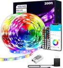 Led Strip Lights For Bedroom 200ft2 Rolls Of 100 Ft  Smart Bluetooth Rgb Ligh   